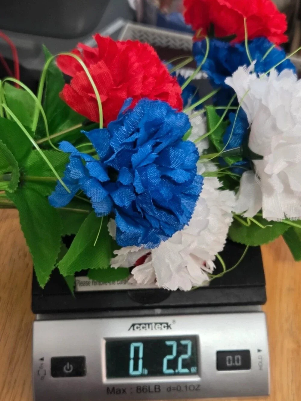 Red Blue And White Artificial Carnation Bouquet July 4th Decor